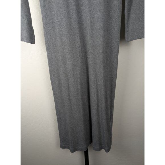 COS gray long sleeve ribbed knit maxi dress cotton blend - Picture 6 of 7